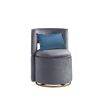 360Â° Swivel Accent Chair with Storage Function, and Velvet Pillow, Velvet Curved Chair with Gold Metal Base for Living Room, Nursery, Bedroom [Video]