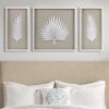 Framed Rice Paper Palm Leaves 3-piece Shadowbox Wall Decor Set