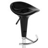 Set of 2 Swivel Bar Stools, Adjustable Height Bar Chairs with Metal Footrest - Black