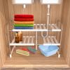 2 Tier Under Sink Organizer Retractable Kitchenware Rack Holders Space Saving Storage Shelf 55LBS Max Load