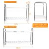2 Tier Under Sink Organizer Retractable Kitchenware Rack Holders Space Saving Storage Shelf 55LBS Max Load