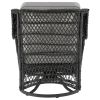 Manhattan Comfort Fruttuo Swivel Steel Rattan 3-Piece Patio Conversation Set with Cushions in Grey