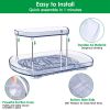 2 Tier Turntable Organizer Rectangular Refrigerator Spinner Storage Rack with 360Â° Rotatable Slide Rail for Kitchen Cabinet Countertop