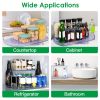 2 Tier Turntable Organizer Rectangular Refrigerator Spinner Storage Rack with 360Â° Rotatable Slide Rail for Kitchen Cabinet Countertop