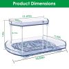 2 Tier Turntable Organizer Rectangular Refrigerator Spinner Storage Rack with 360Â° Rotatable Slide Rail for Kitchen Cabinet Countertop