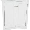Triangle Bathroom Storage Cabinet with Adjustable Shelves;  Freestanding Floor Cabinet for Home Kitchen