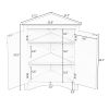 Triangle Bathroom Storage Cabinet with Adjustable Shelves;  Freestanding Floor Cabinet for Home Kitchen